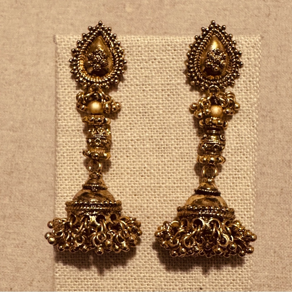 The Museum Company | Earrings | Indian Inspired Brass Earrings in Gold - Picture 5 of 5